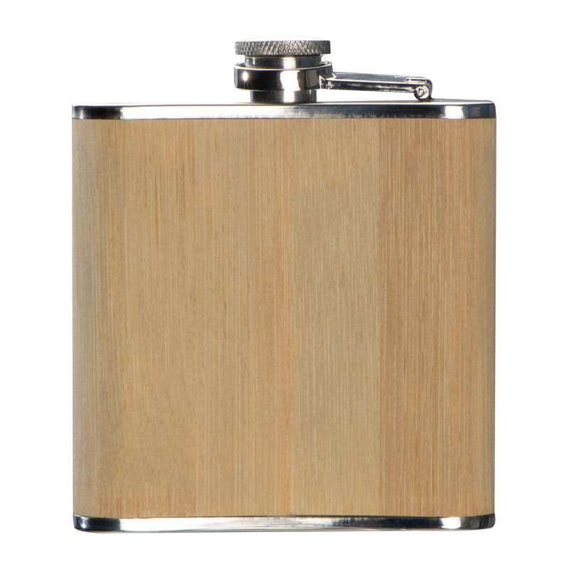 Sticluta wisky cu invelis bambus 170 ml personalizat cu logo