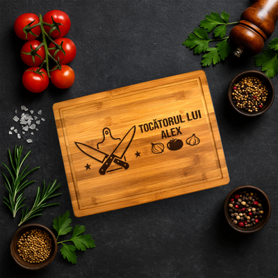 Tocator premium personalizat - Design Rustic