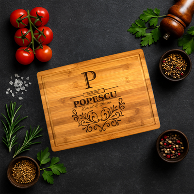 Tocator premium personalizat - Nume cuplu