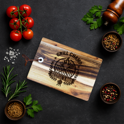 Tocator din lemn Acacia pentru branzeturi personalizat - Grill Champ