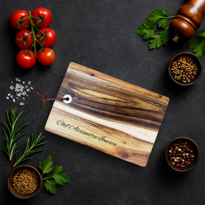 Tocator din lemn Acacia pentru branzeturi personalizat cu Semnatura