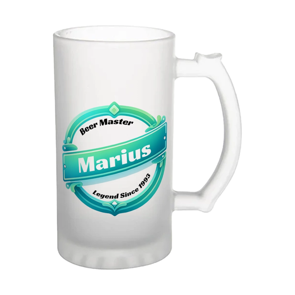 Halba de bere personalizata cu nume – Beer Master