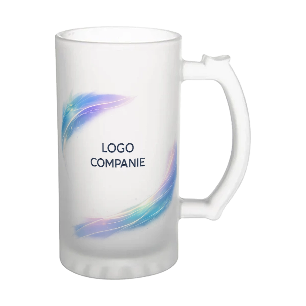 Halba de bere personalizata cu logo companie
