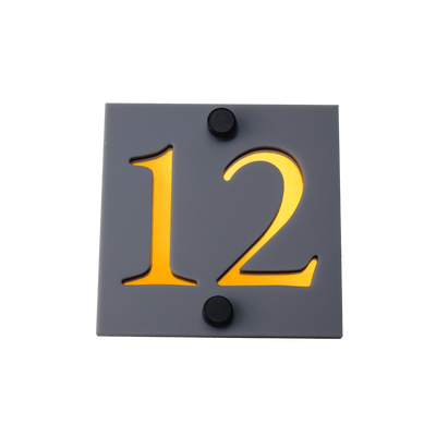 Numar de casa Prestige 10x10 – Gri/Amber Oglinda