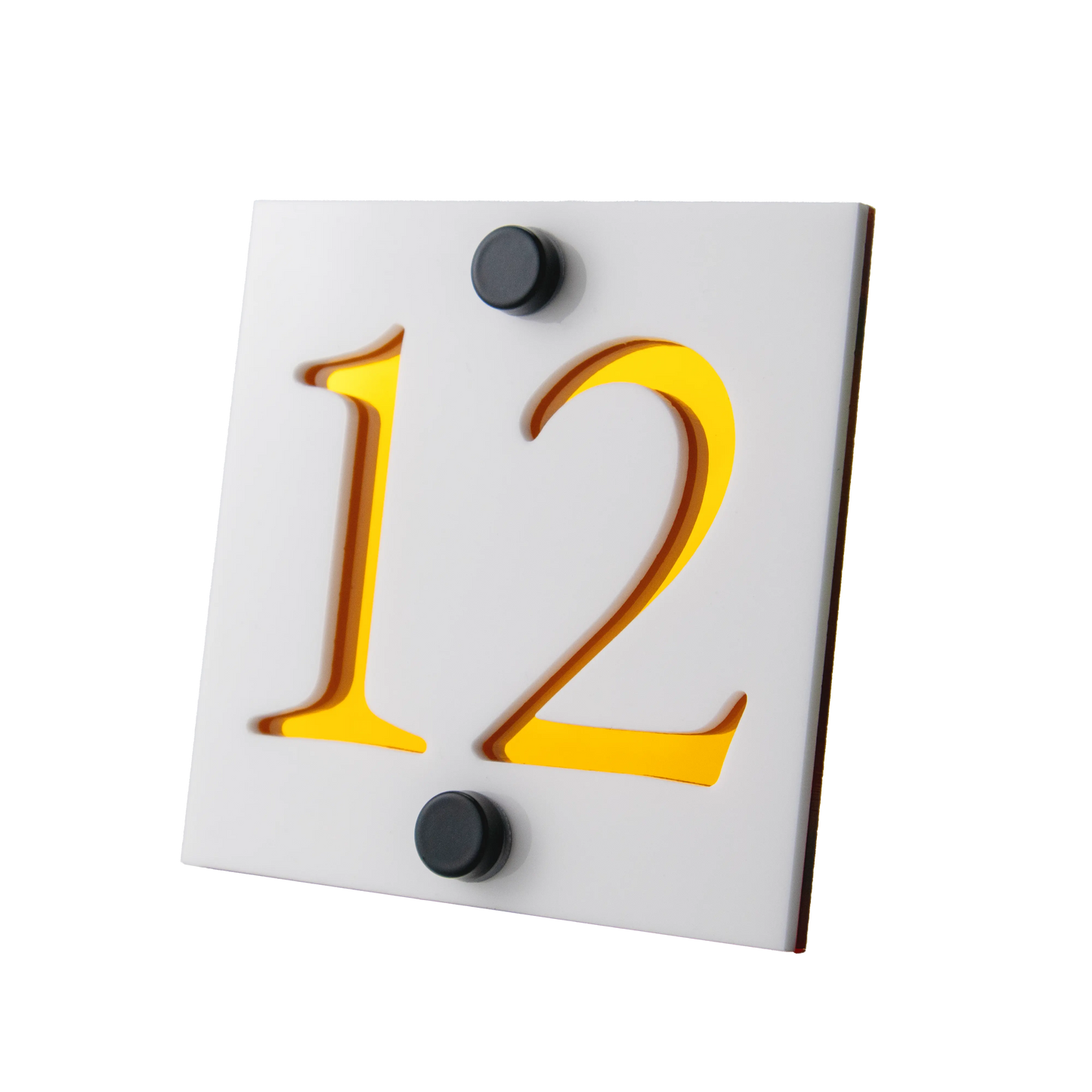 Numar de casa Prestige 10x10 – Alb/Amber Oglinda