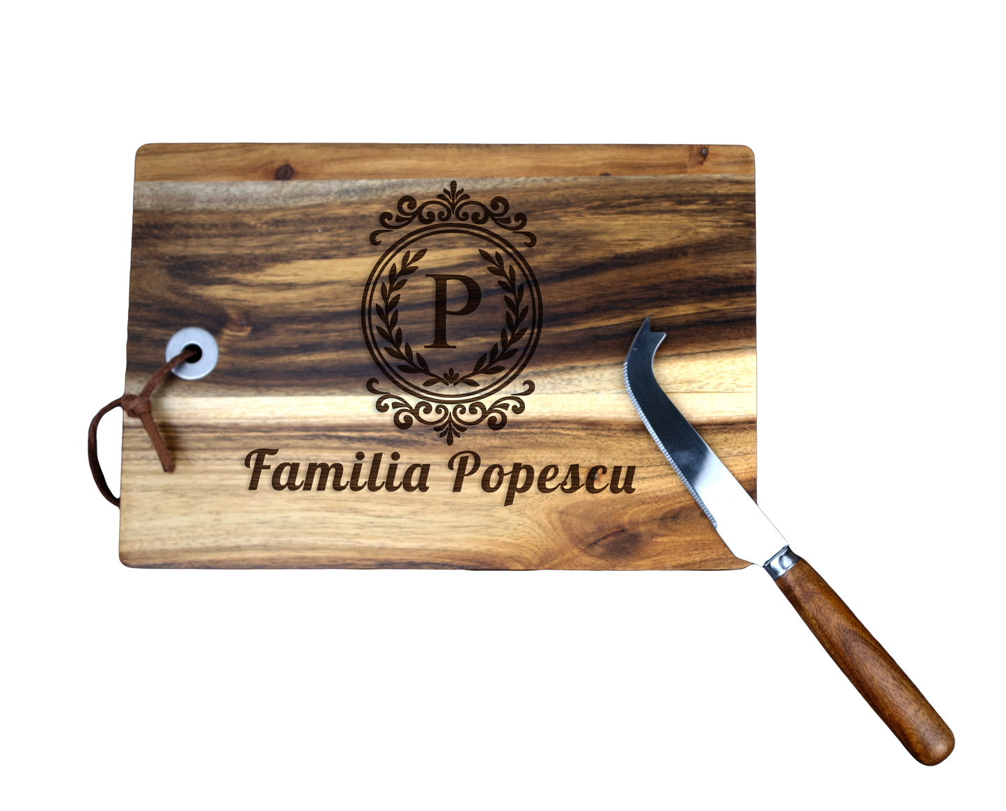 Tocator din lemn pentru branzeturi personalizat - Cu numele de familie