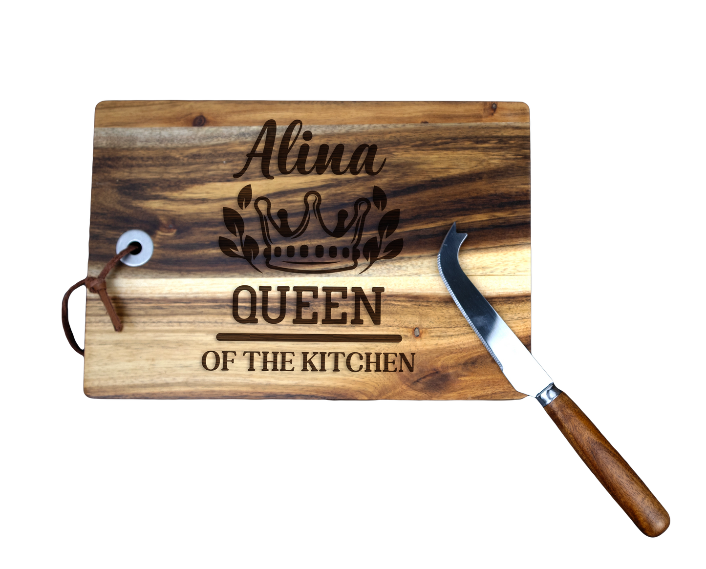 Tocator din lemn pentru branzeturi personalizat - Queen of the kitchen