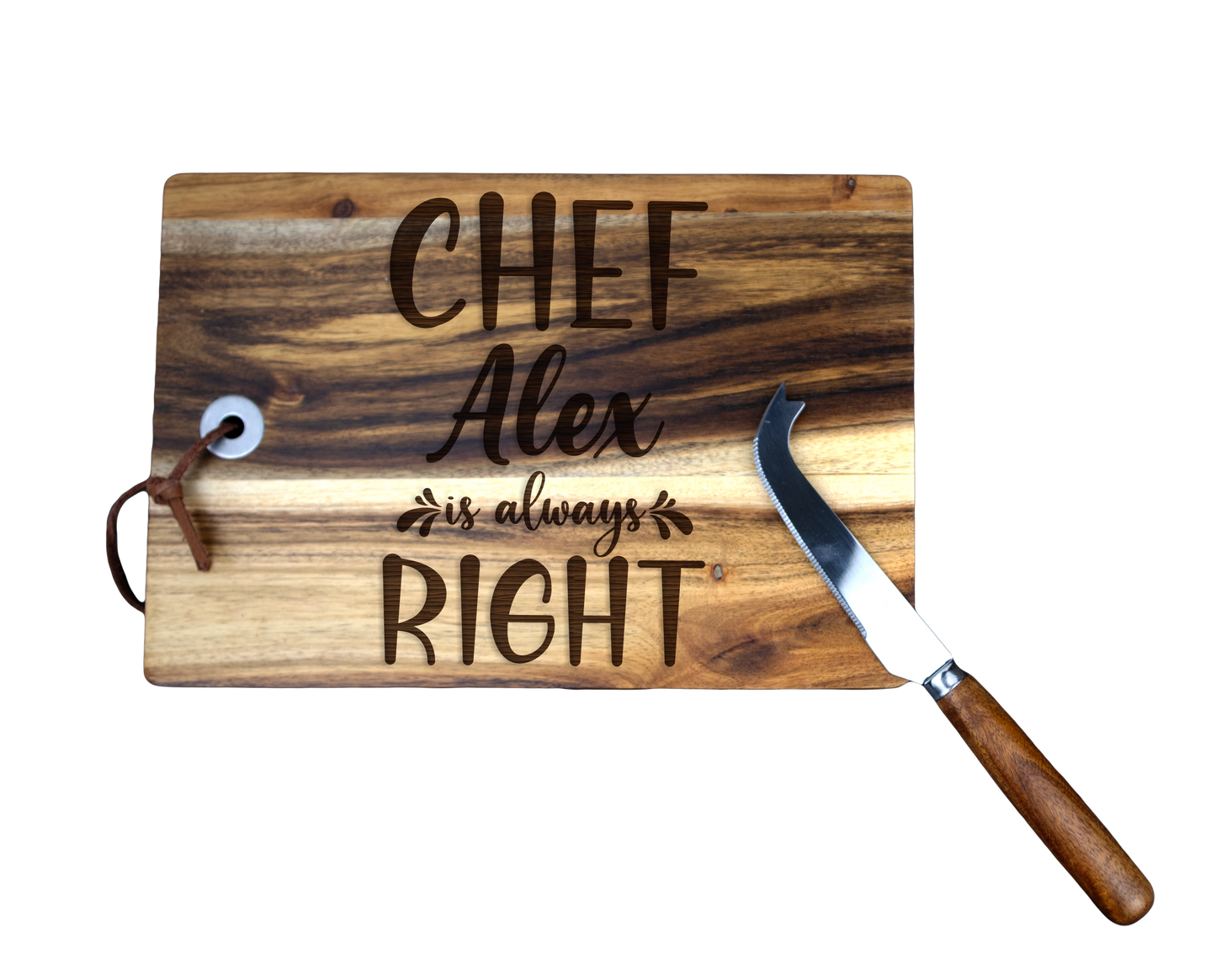 Tocator din lemn pentru branzeturi personalizat - Chef is always right