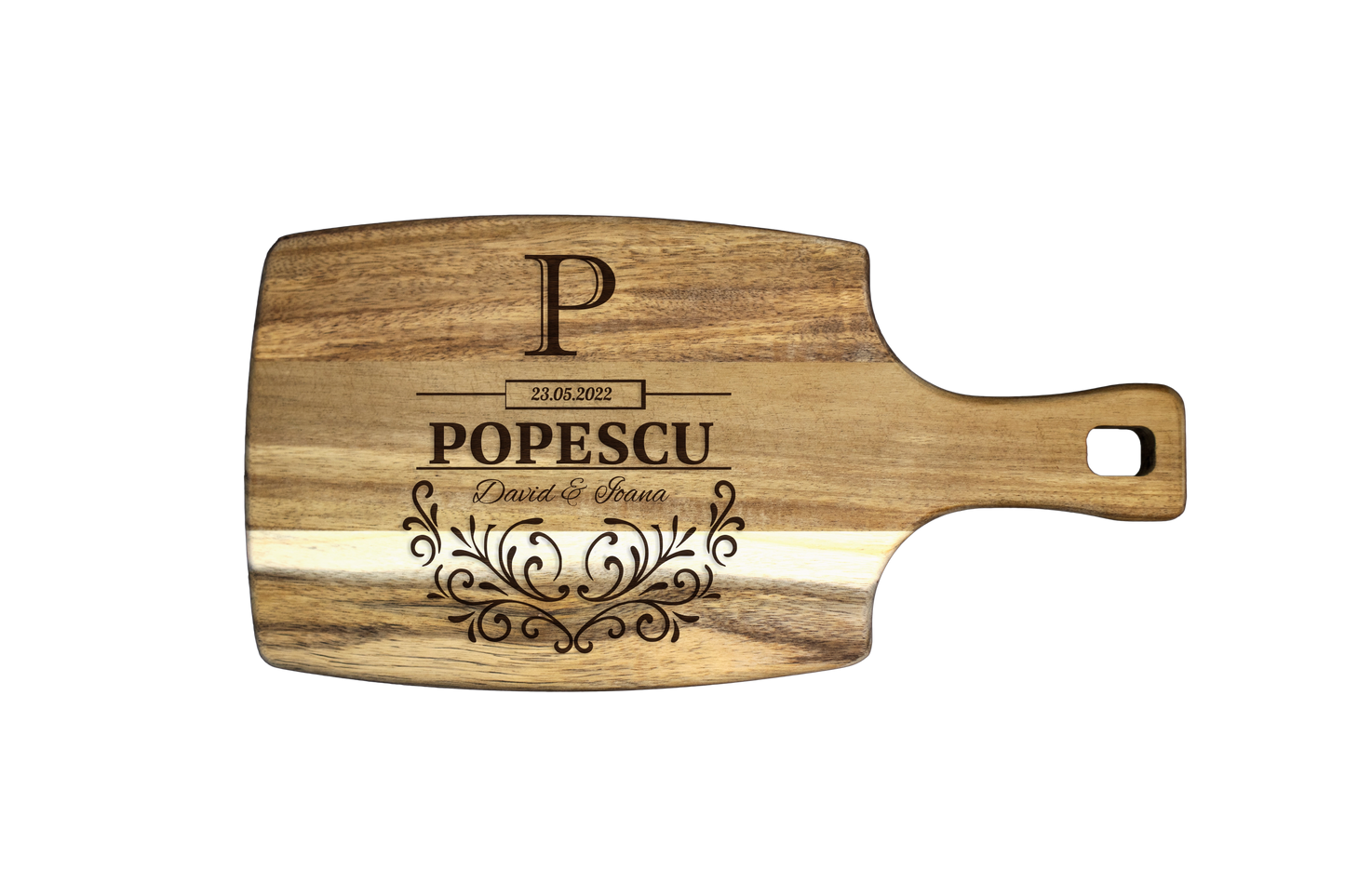 Tocator Branzeturi Premium Personalizat - Nume Cuplu