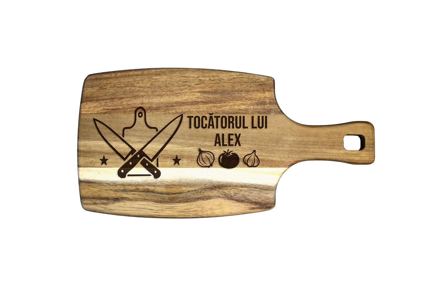Tocator Branzeturi Premium Personalizat - Design Rustic