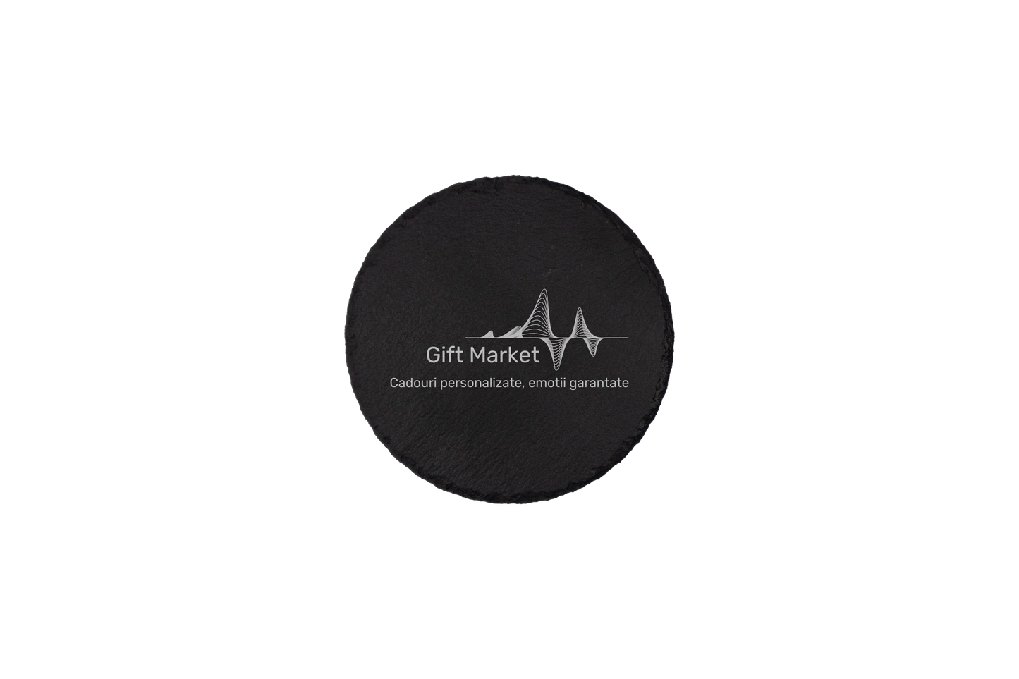 Set coastere rotunde din ardezie personalizate - Logo Companie