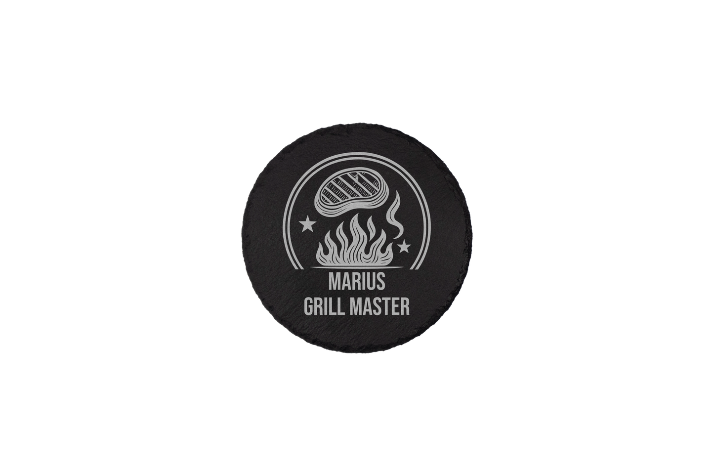 Set coastere rotunde din ardezie personalizate - Grill Master