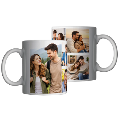 Cana personalizata cu un colaj de 5 poze