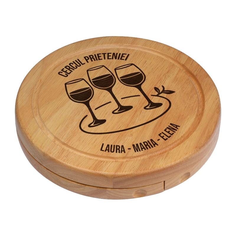Set pentru branzeturi rotund personalizat - Cercul Prieteniei