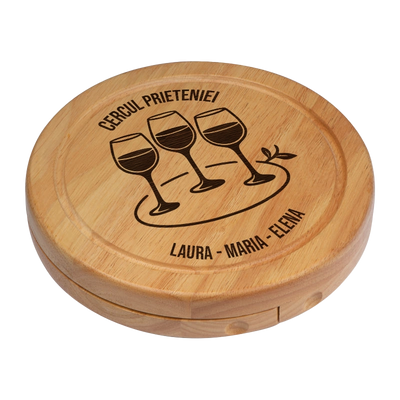 Set pentru branzeturi rotund personalizat - Cercul Prieteniei