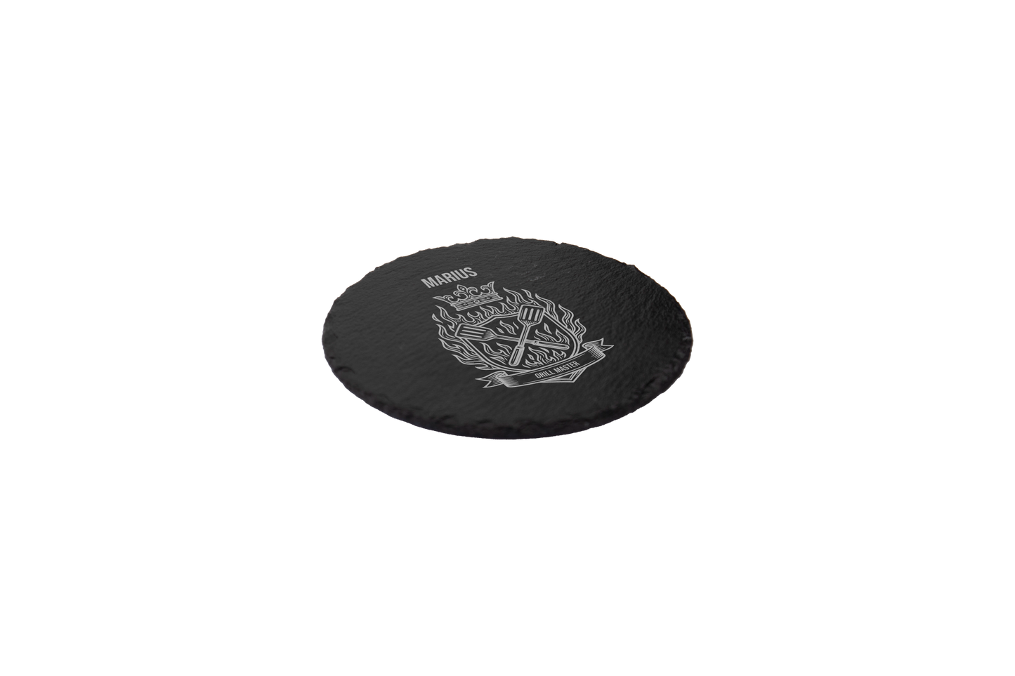 Set coastere rotunde din ardezie personalizate - Grill Master