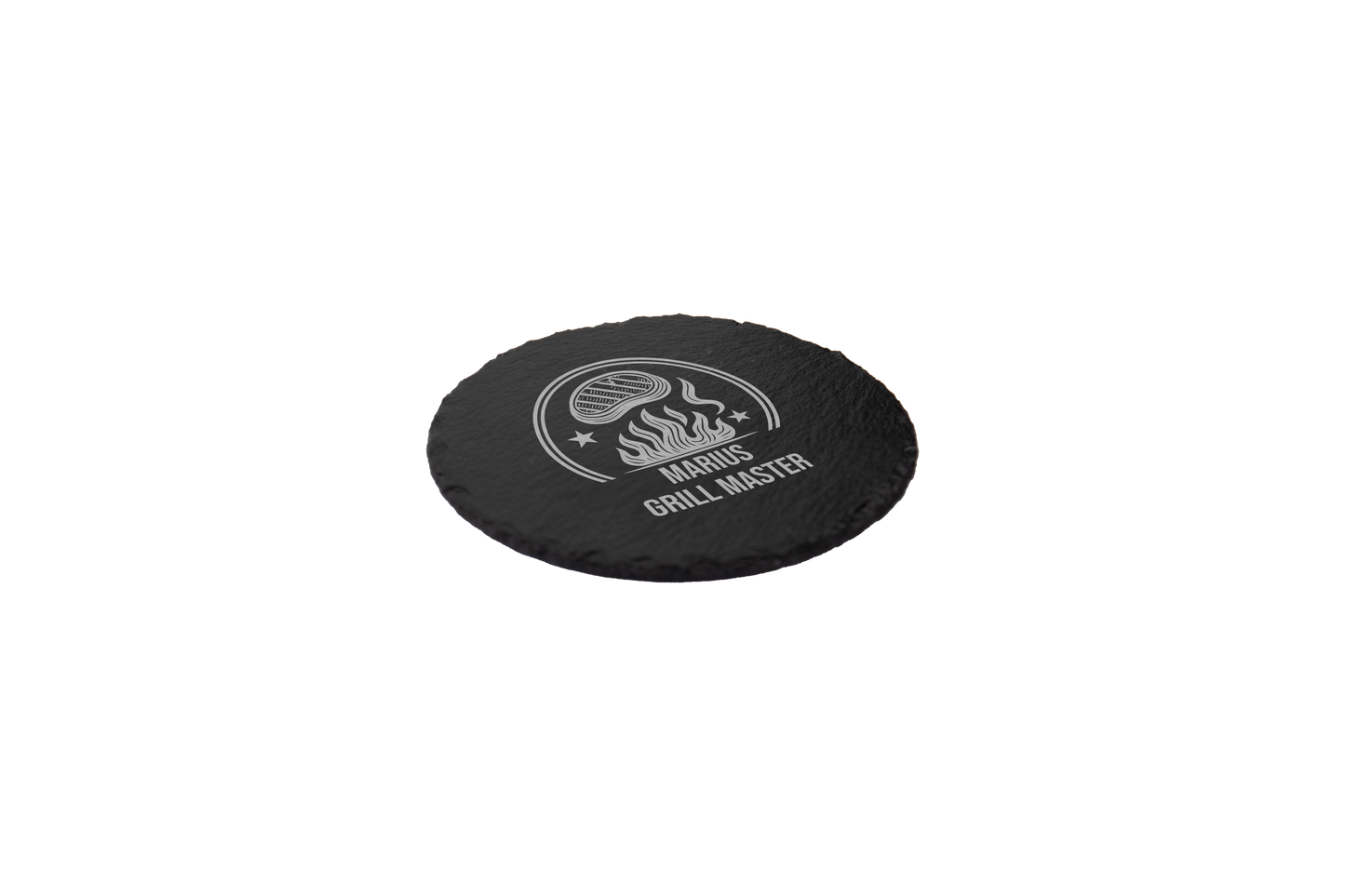 Set coastere rotunde din ardezie personalizate - Grill Master