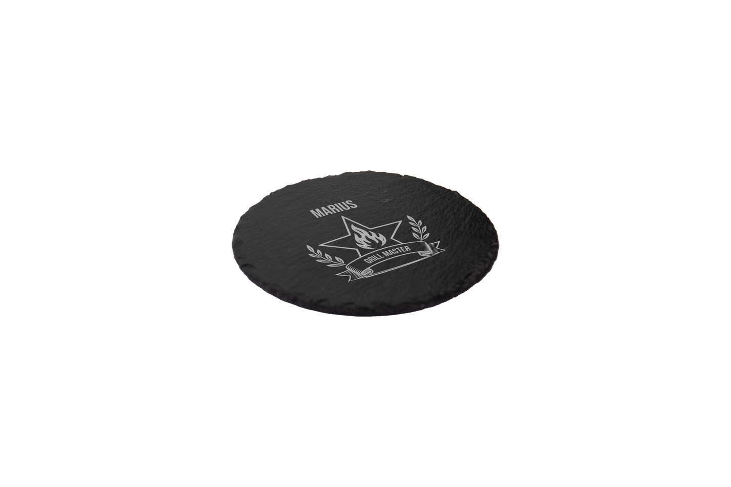 Set coastere rotunde din ardezie personalizate - Grill Master
