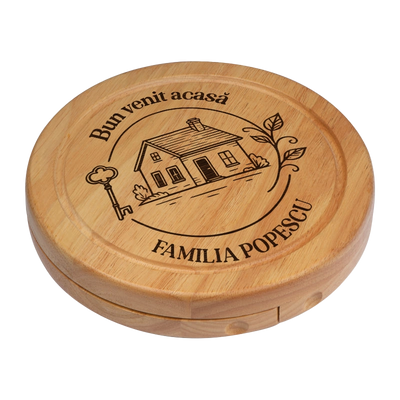 Set pentru branzeturi rotund personalizat - Bun venit acasa