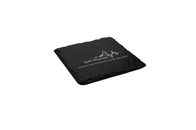 Set coastere patrate din ardezie personalizate - Logo companie