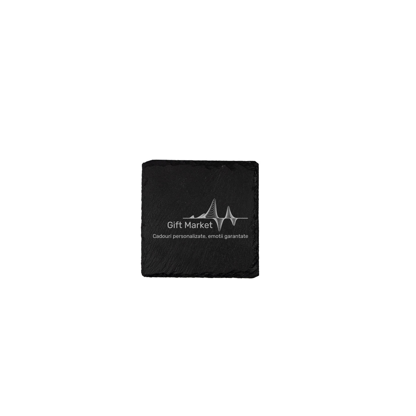 Set coastere patrate din ardezie personalizate - Logo companie