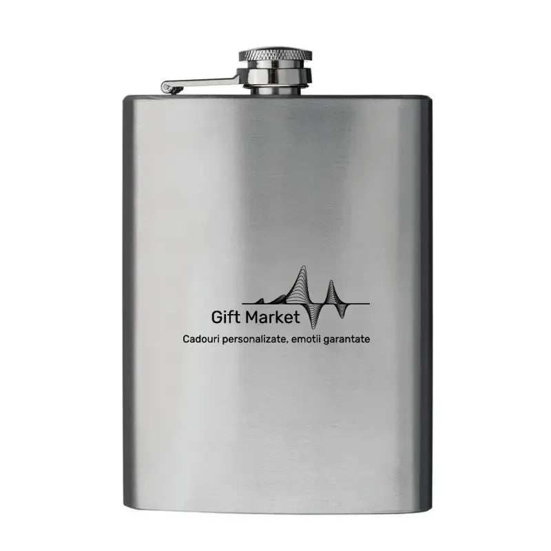 Sticla de buzunar din inox personalizata cu logo companie