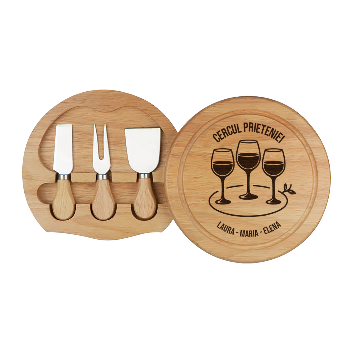 Set pentru branzeturi rotund personalizat - Cercul Prieteniei