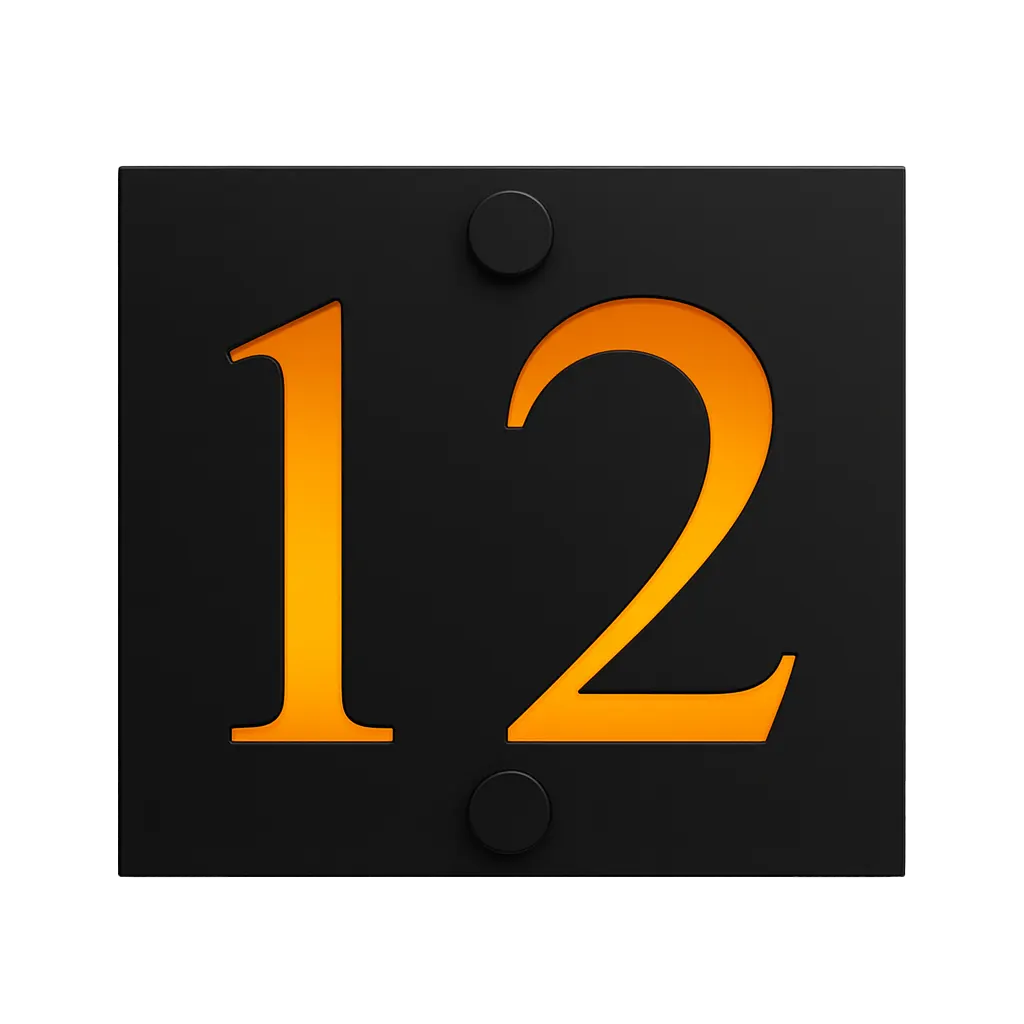 Numar de casa Prestige 10x10 Negru/Amber Oglinda