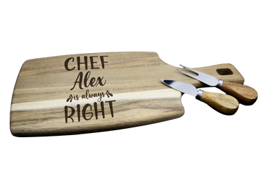 Tocator Branzeturi Premium Personalizat - Chef is always right