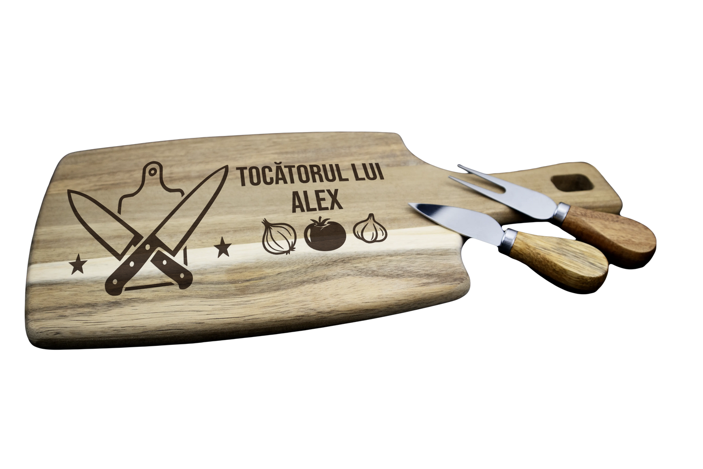 Tocator Branzeturi Premium Personalizat - Design Rustic
