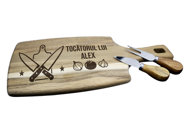 Tocator Branzeturi Premium Personalizat - Design Rustic