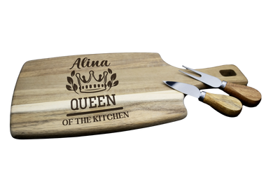 Tocator Branzeturi Premium Personalizat - Queen of the kitchen