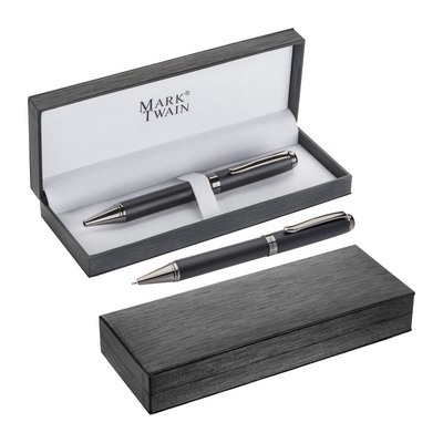 Pix metalic cu aplicații cromate Mark Twain personalizat cu text