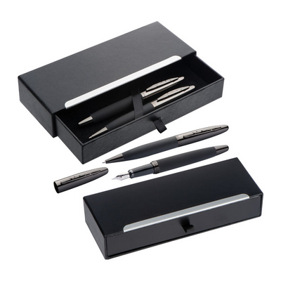 Set de scris pix + stilou VALENTIN Mark Twain personalizat cu text