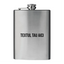 Sticla de buzunar din inox personalizata cu text