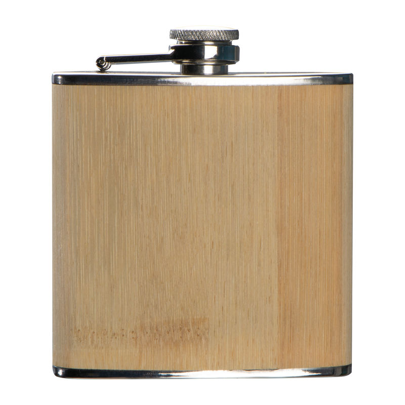 Sticluta wisky cu invelis bambus 170 ml personalizat cu logo