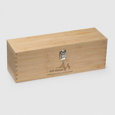 Cutie de vin din bambus personalizată cu logo
