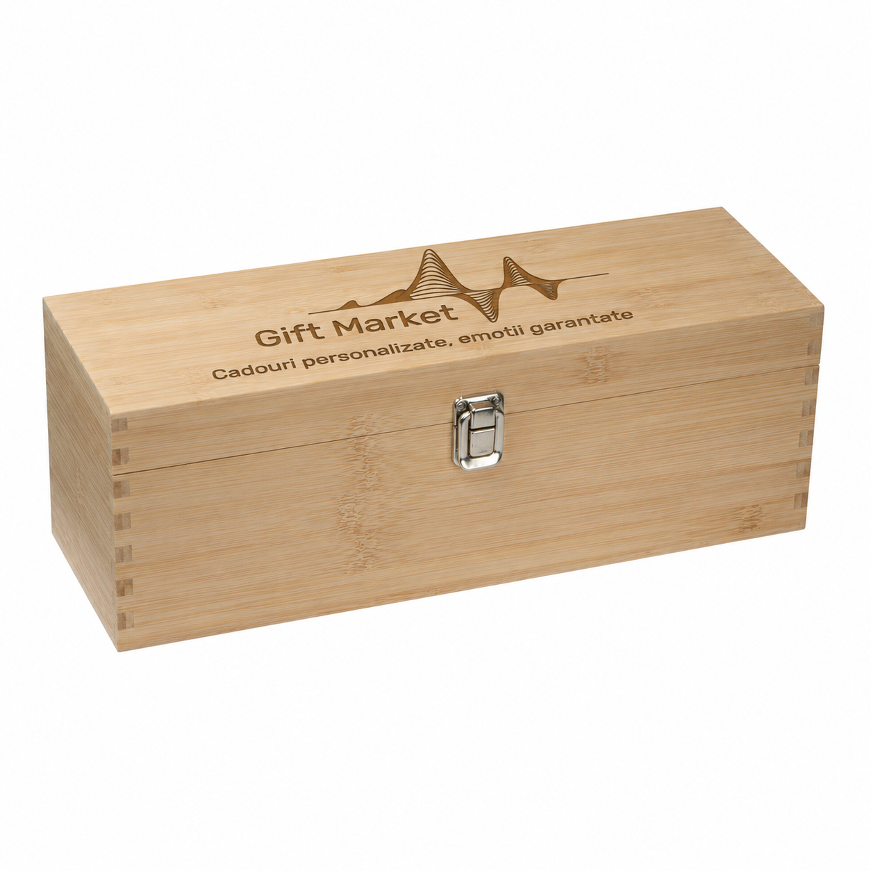 Cutie de vin din bambus personalizată cu logo