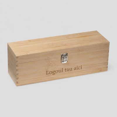 Cutie de vin din bambus personalizată cu logo