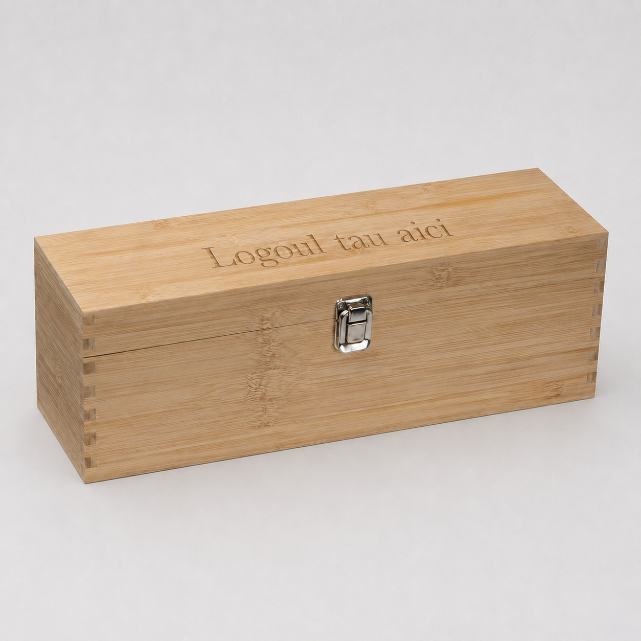 Cutie de vin din bambus personalizată cu logo