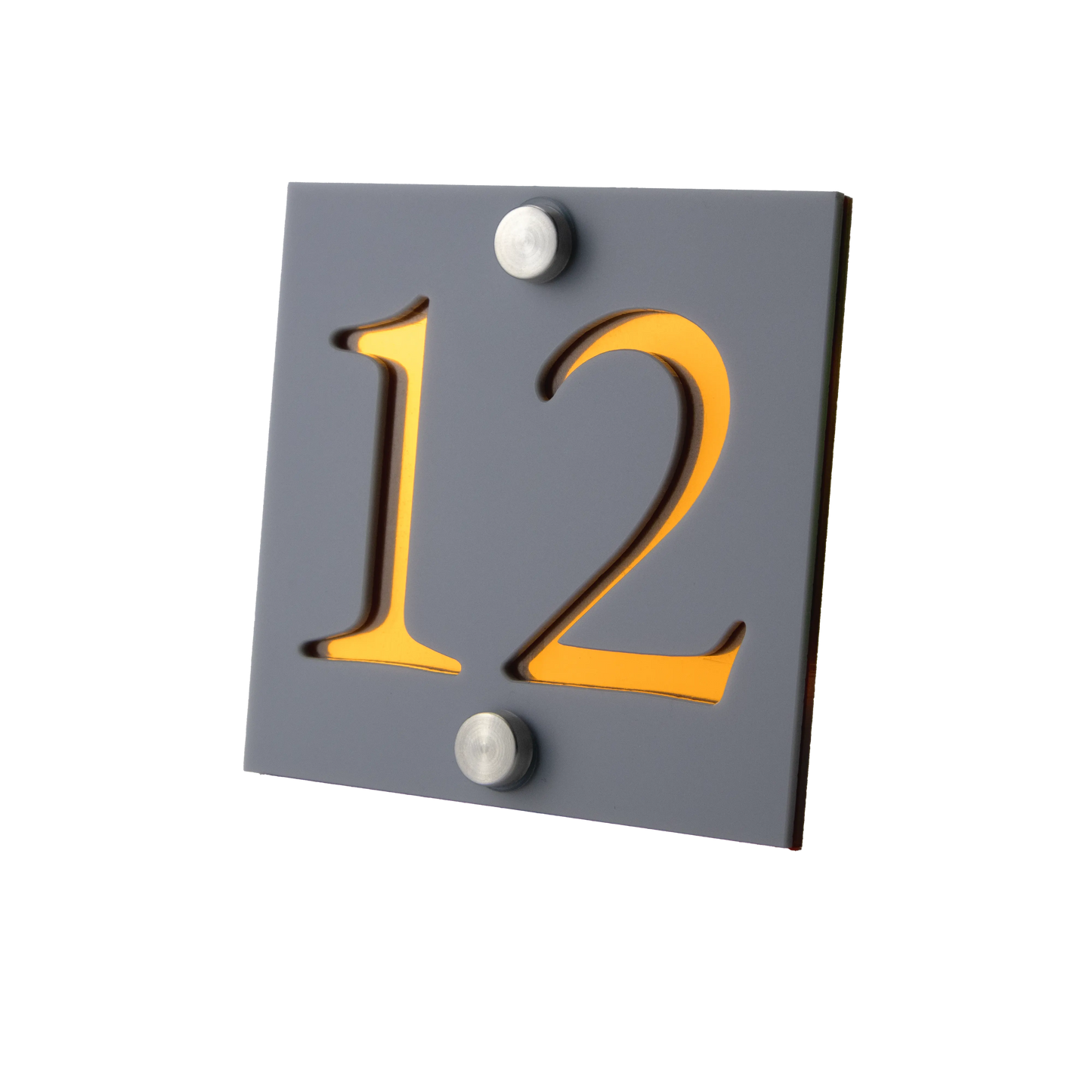 Numar de casa Prestige 10x10 – Gri/Amber Oglinda