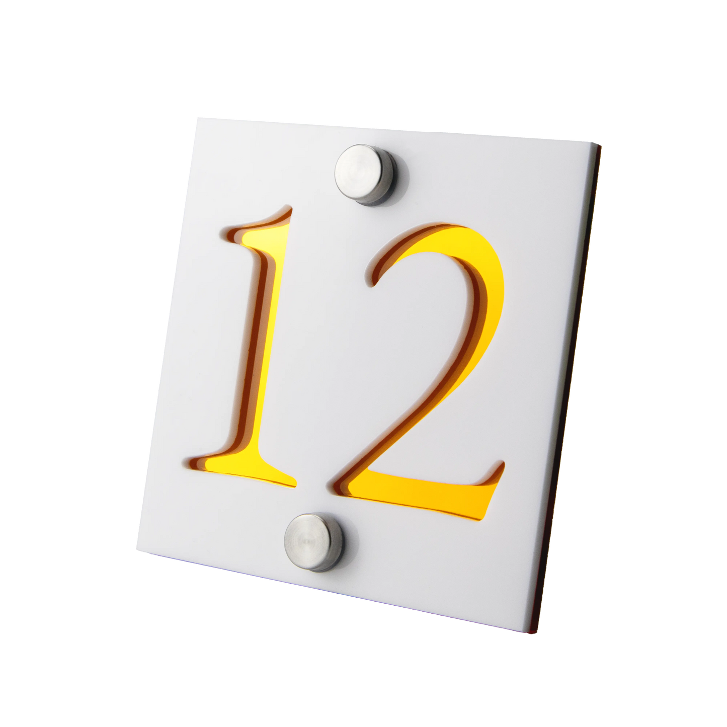 Numar de casa Prestige 10x10 – Alb/Amber Oglinda