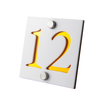 Numar de casa Prestige 10x10 – Alb/Amber Oglinda