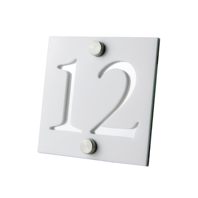 Numar de casa Prestige 10x10 – Alb/Argintiu Oglinda