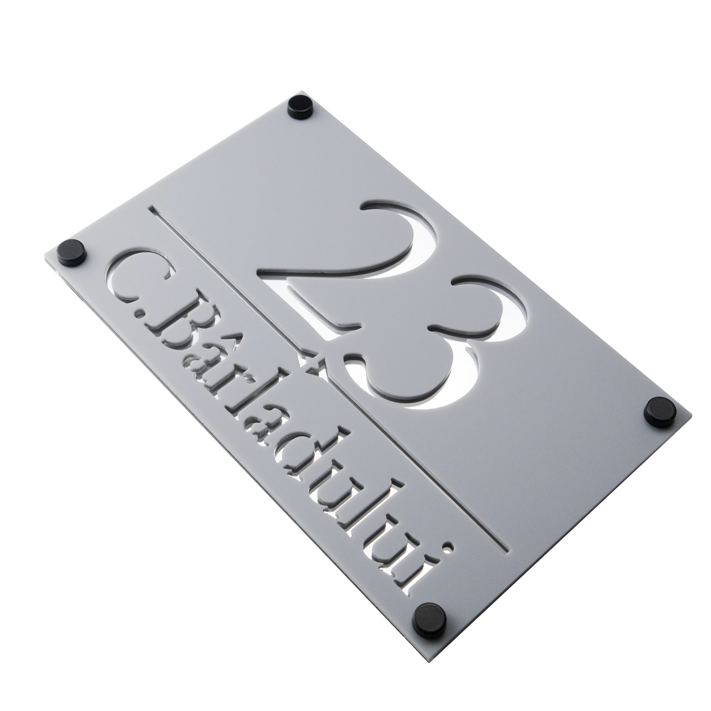 Numar de casa Imperial 25x15cm – Gri/Argintiu Oglinda