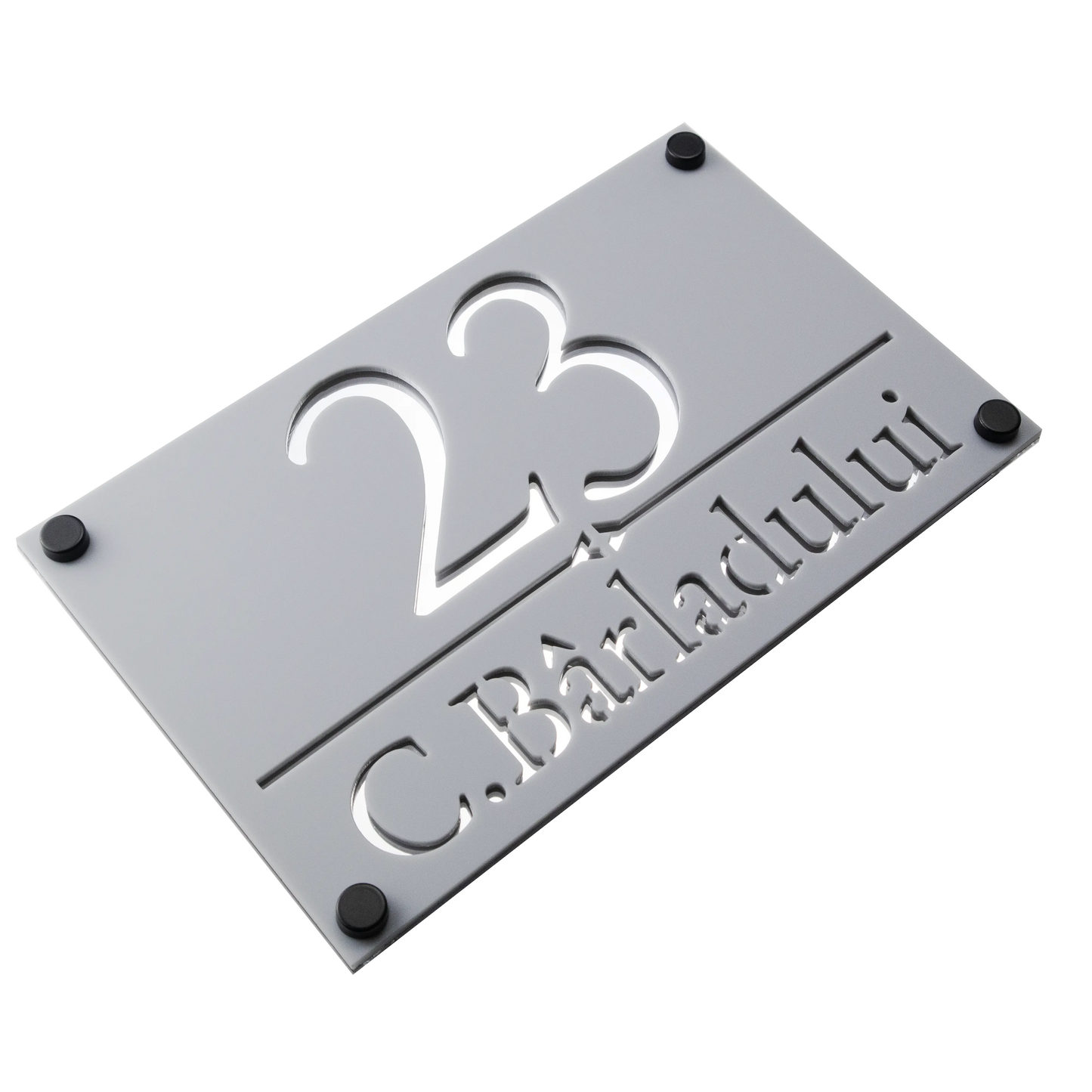 Numar de casa Imperial 25x15cm – Gri/Argintiu Oglinda