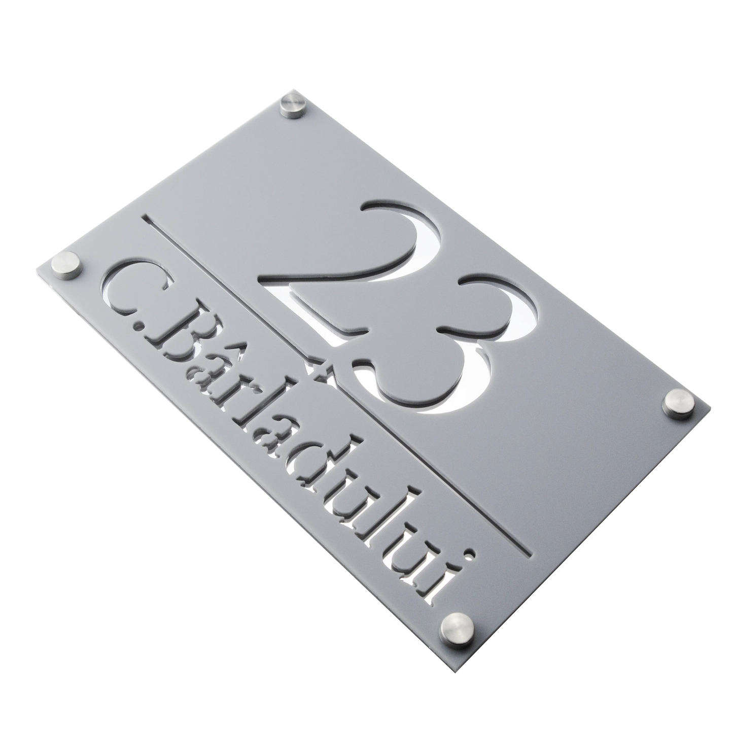 Numar de casa Imperial 25x15cm – Gri/Argintiu Oglinda