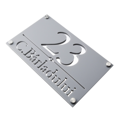 Numar de casa Imperial 25x15cm – Gri/Argintiu Oglinda