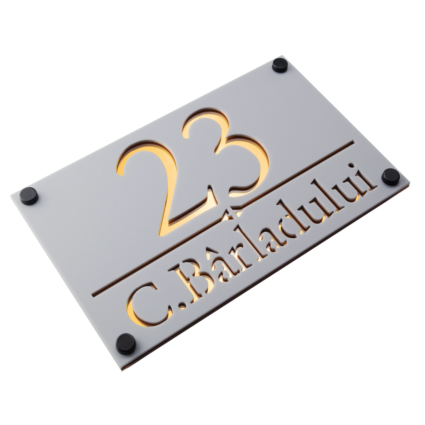 Numar de casa Imperial 25x15cm – Gri/Amber Oglinda