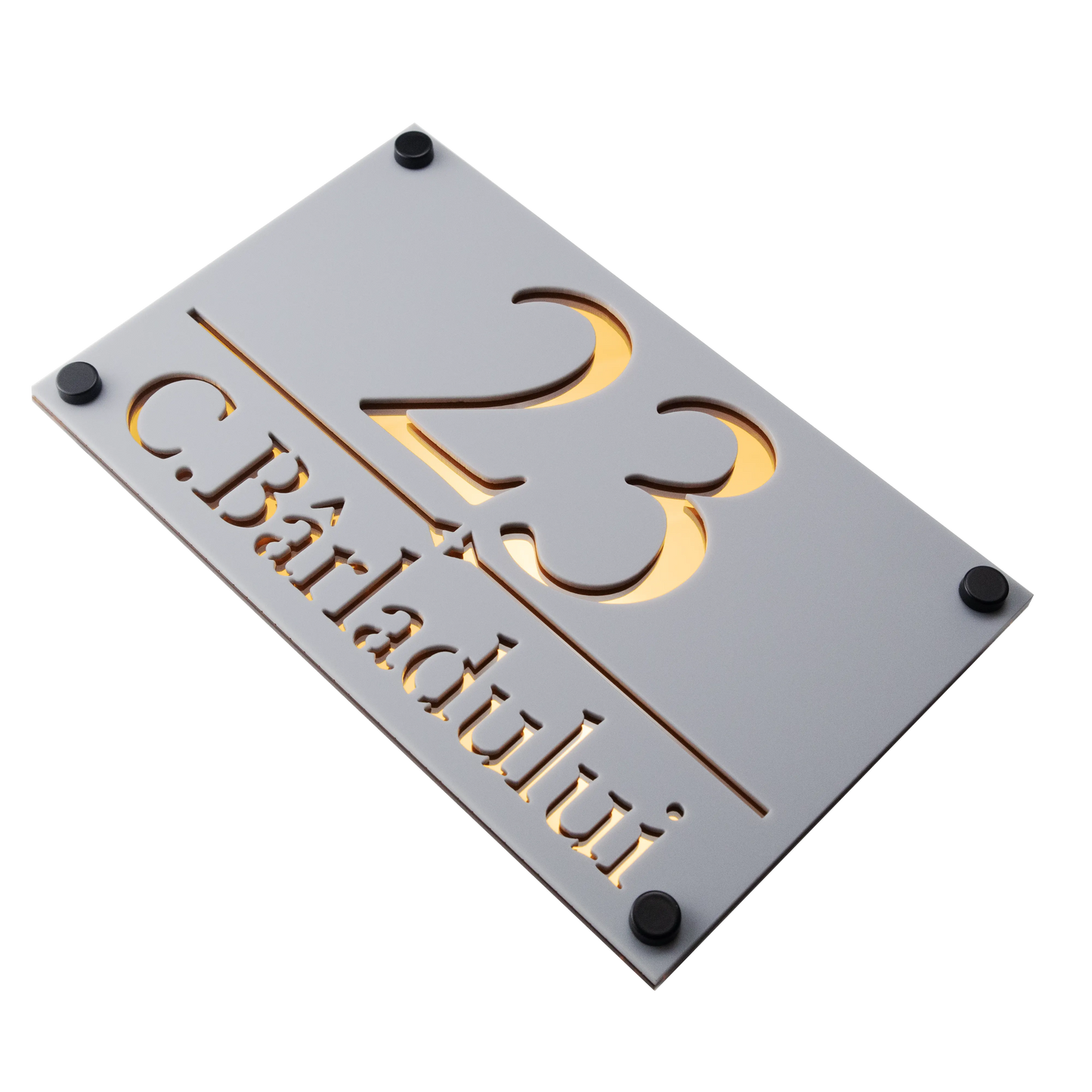 Numar de casa Imperial 25x15cm – Gri/Amber Oglinda